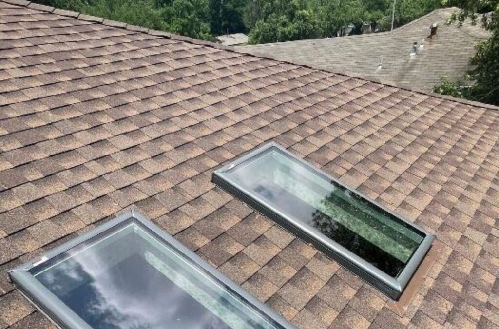 A newly installed residential roof by Strive Roofing & Construction in Kingwood, TX, showing clean lines and weather-resistant materials suited for local conditions.