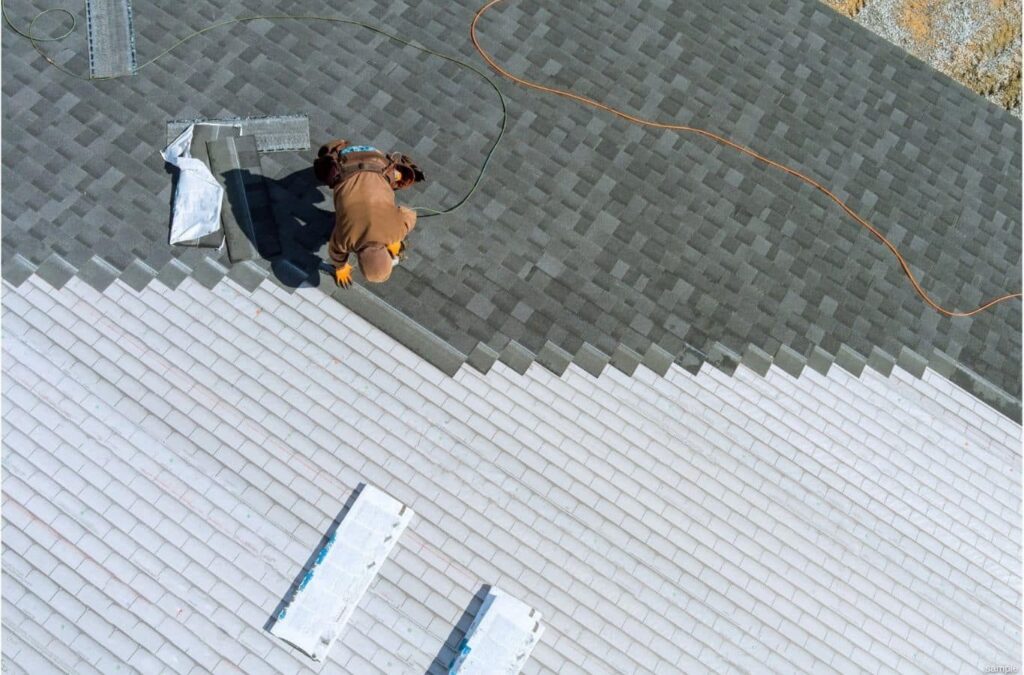 A Strive Roofing & Construction team project showing a new residential roof in The Woodlands, TX, with attention to weather resistance and curb appeal.